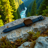 Watchandstrapco | The Austin: Air Force Blue Full Grain Leather Apple Watch Strap