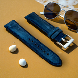 Watchandstrapco | The Austin: Air Force Blue Full Grain Leather Watch Strap