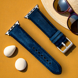 Watchandstrapco | The Austin: Air Force Blue Full Grain Leather Apple Watch Strap