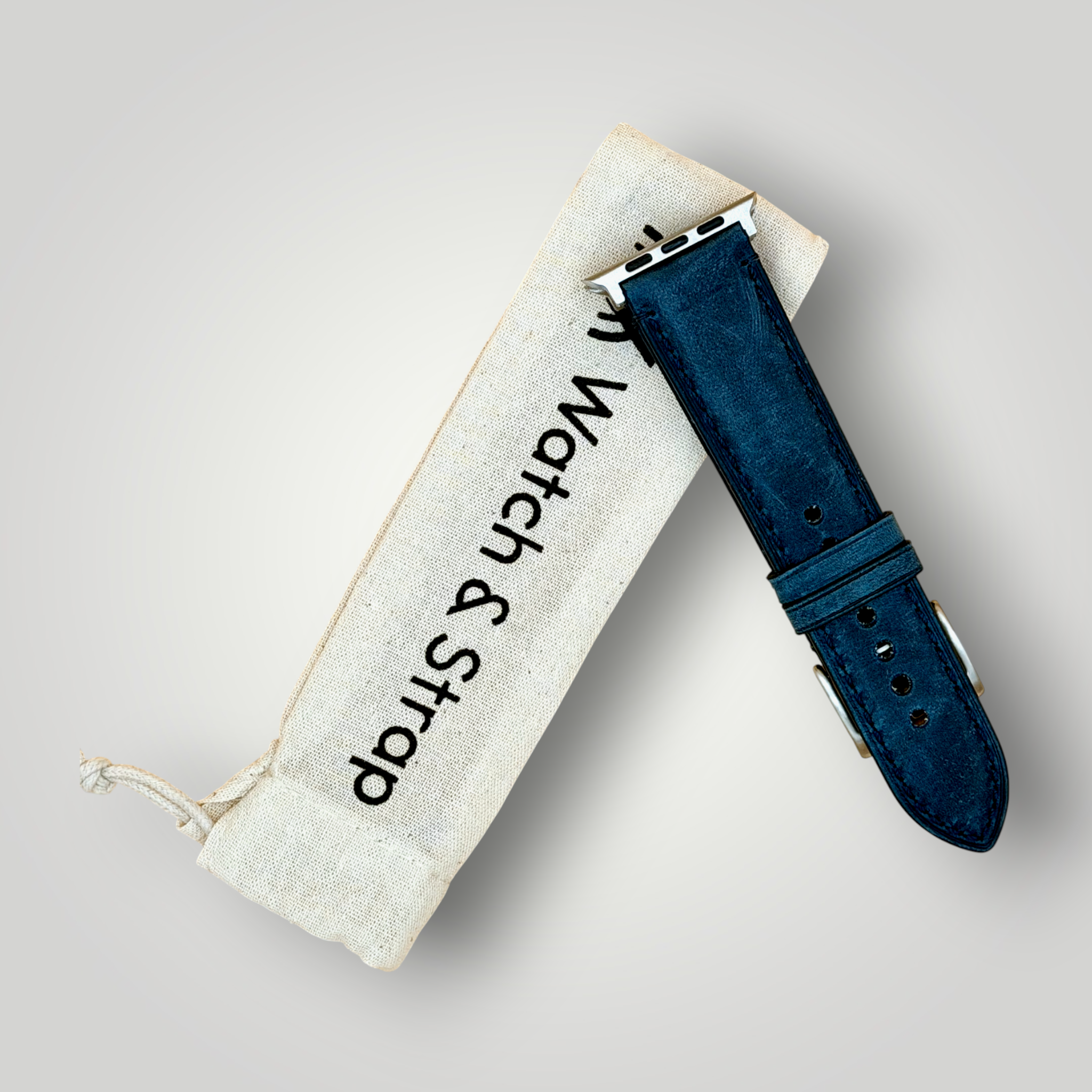 Watchandstrapco | The Austin: Air Force Blue Full Grain Leather Apple Watch Strap