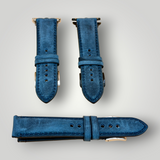 Watchandstrapco | The Austin: Air Force Blue Full Grain Leather Apple Watch Strap