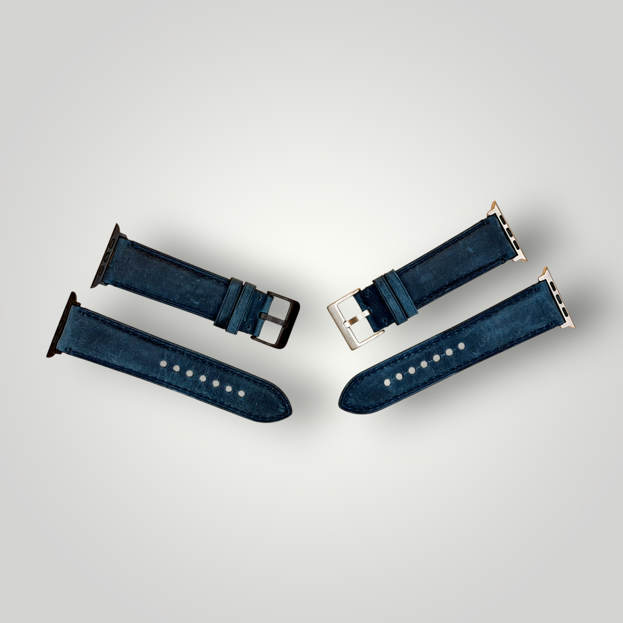 Watchandstrapco | The Austin: Air Force Blue Full Grain Leather Apple Watch Strap