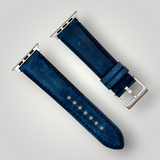 Watchandstrapco | The Austin: Air Force Blue Full Grain Leather Apple Watch Strap