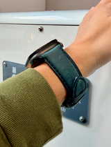 Watchandstrapco | The Austin: Air Force Blue Full Grain Leather Apple Watch Strap