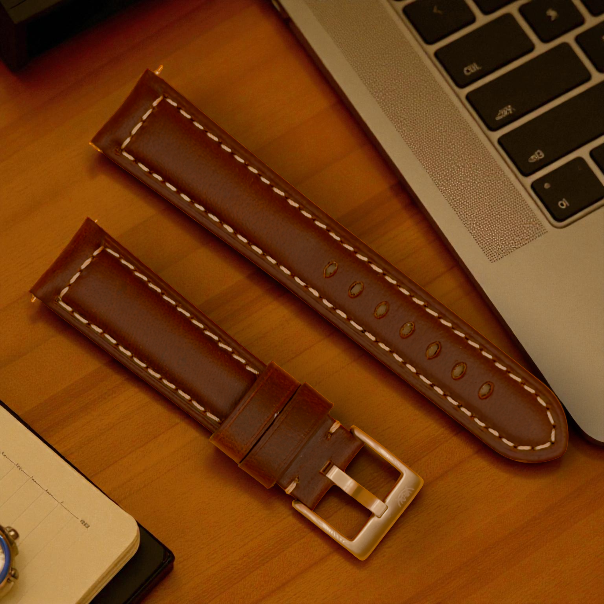 Watchandstrapco | The Berlin 粗獷紋理加厚皮革錶帶 | 雪茄棕、勃根地醇紅、沉穩靛藍