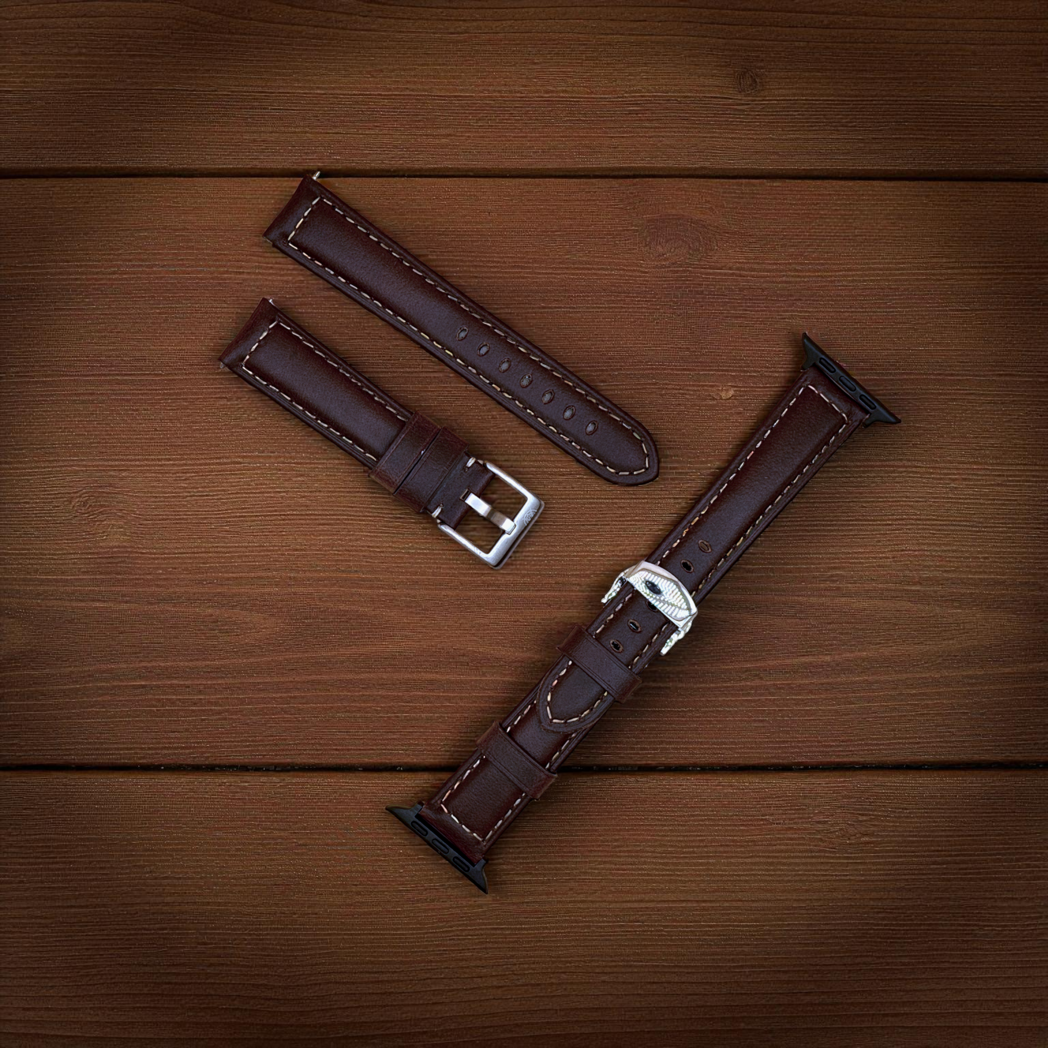 Watchandstrapco | The Berlin 粗獷紋理加厚皮革錶帶 | 雪茄棕、勃根地醇紅、沉穩靛藍