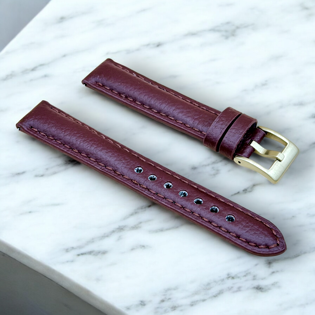 Watchandstrapco | The New York Vegan Leather Watch Strap | Cherry Red