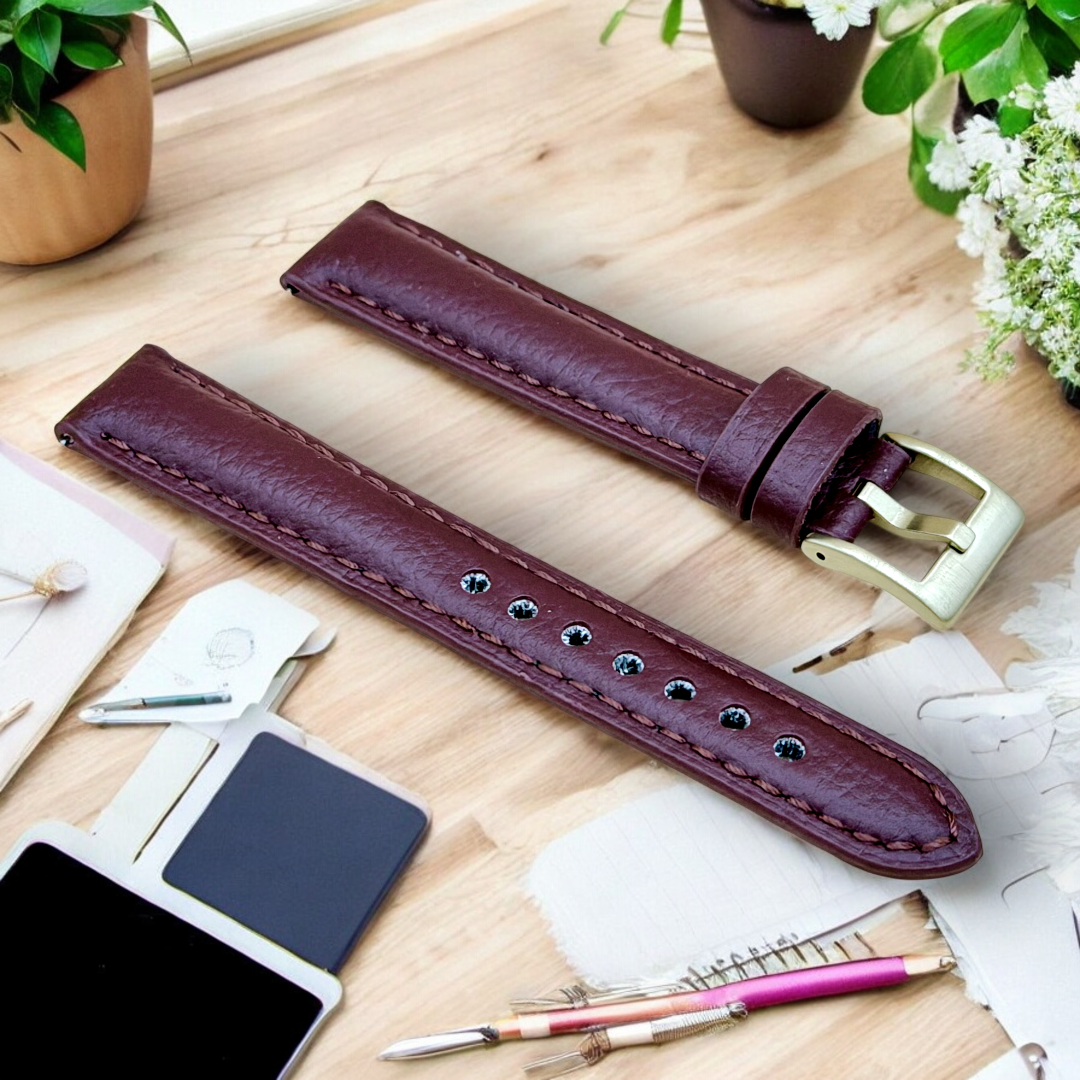 Watchandstrapco | The New York Vegan Leather Watch Strap | Cherry Red