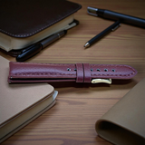 Watchandstrapco | The New York Vegan Leather Watch Strap | Cherry Red
