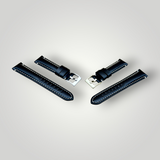 Watchandstrapco | Oslo Jet Black Full Grain Leather Watch Strap - Black with White Stitching