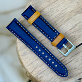 Watchandstrapco | The Oxford: Navy Blue Padded Calf Skin Watch Strap