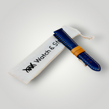 Watchandstrapco | The Oxford: Navy Blue Padded Calf Skin Watch Strap