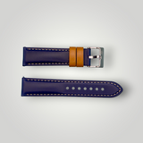 Watchandstrapco | The Oxford: Navy Blue Padded Calf Skin Watch Strap