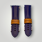 Watchandstrapco | The Oxford: Navy Blue Padded Calf Skin Watch Strap