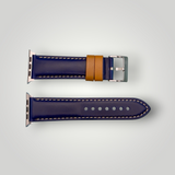 Watchandstrapco | The Oxford: Navy Blue Padded Calf Skin Apple Watch Strap