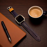 Watchandstrapco | The Oxford: Navy Blue Padded Calf Skin Watch Strap