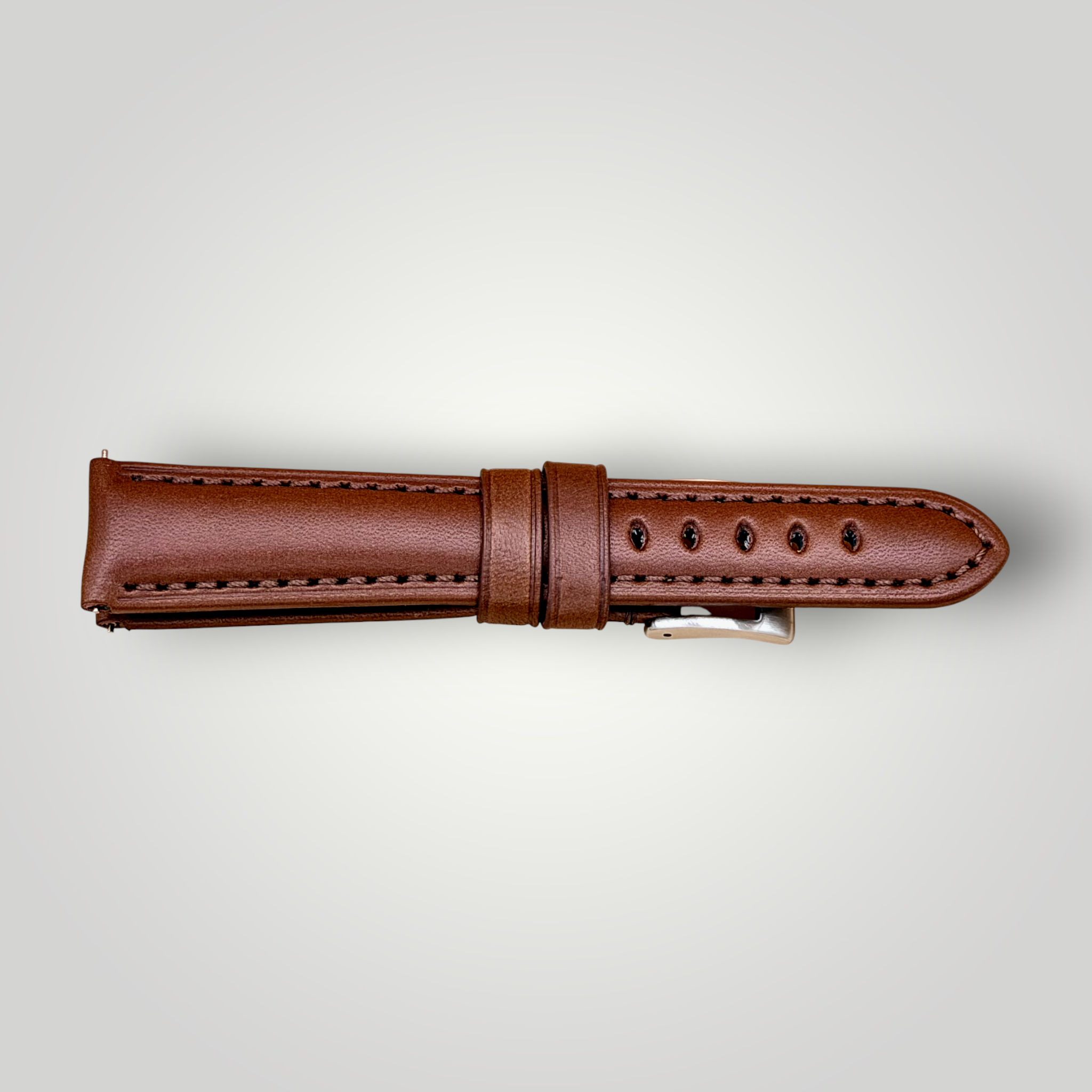 Watchandstrapco | The Prague: Chestnut Brown Vegetable Tanned Full Grain Leather Watch Strap