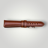 Watchandstrapco | The Prague: Chestnut Brown Vegetable Tanned Full Grain Leather Watch Strap