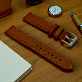 Watchandstrapco | The Rome 銅棕色義大利全粒面皮革錶帶