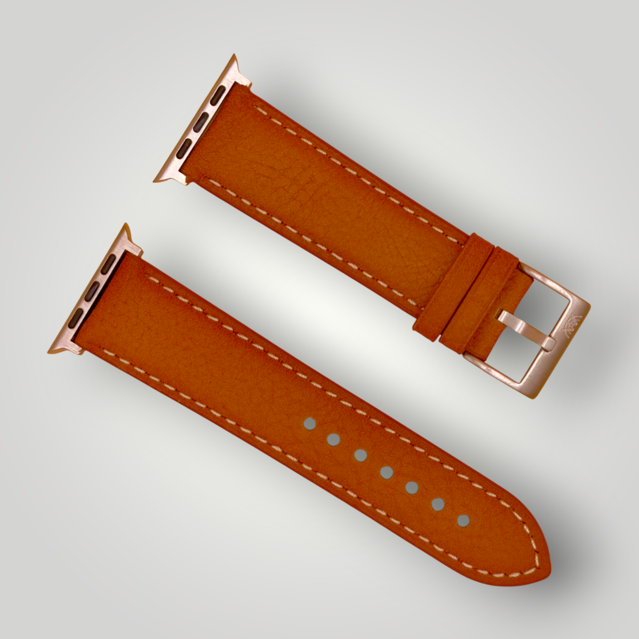 Watchandstrapco | The Rome: Copper Brown Italian Full Grain Leather Apple Watch Strap