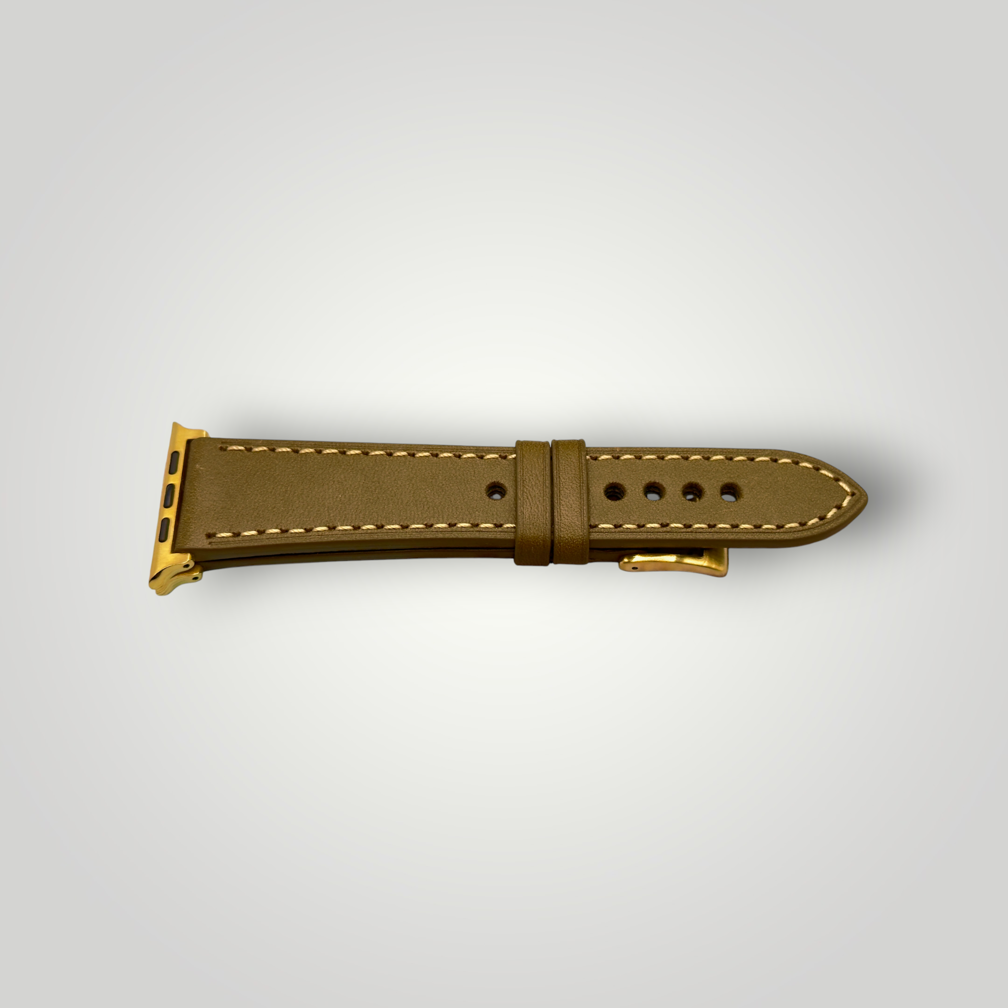 Watchandstrapco | The Venice – Army Green Italian Vegetable Tanned Leather Apple Watch Strap