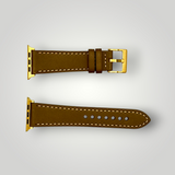 Watchandstrapco | The Venice – Army Green Italian Vegetable Tanned Leather Apple Watch Strap