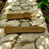 Watchandstrapco | The Venice – Army Green Italian Vegetable Tanned Leather Apple Watch Strap