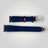 WatchGecko｜Vintage-Stitched Genuine Leather Watch Strap (Burgundy & Cognac)