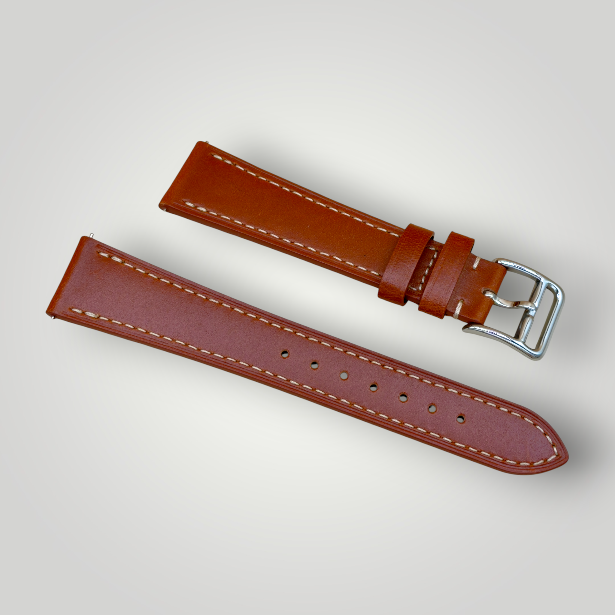 WatchGecko｜Flat Leather フラットレザー｜レザーウォッチストラップ｜クラシック ラスティブラウン