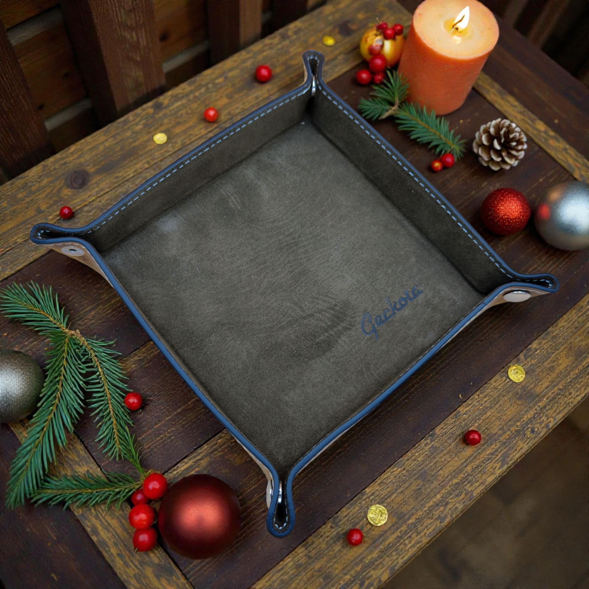 WatchGecko Genuine Leather Watch Tray | Brown Nubuck & Beige Nubuck