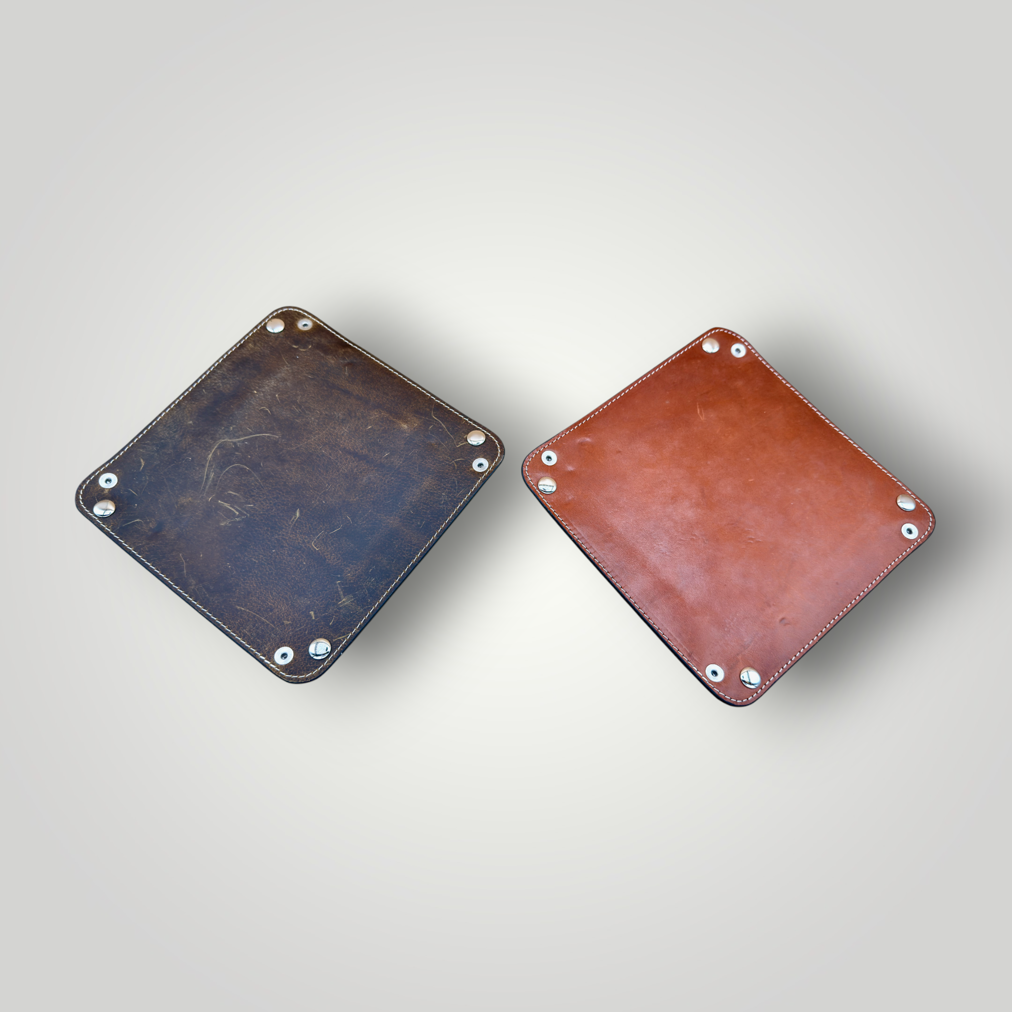 WatchGecko Genuine Leather Watch Tray | Brown Nubuck & Beige Nubuck