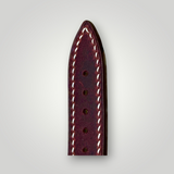WatchGecko | Hand Stitched Crazy Horse Leather Watch Strap - Peacock Blue / Bordeaux