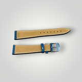 WatchGecko | Hand Stitched Crazy Horse Leather Watch Strap - Peacock Blue / Bordeaux