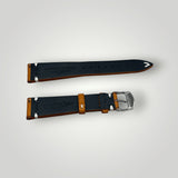 WatchGecko | Overton Badalassi Carlo Minerva Box Leather V-Stitch Watch Strap - Coral WatchGecko
