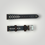WatchGecko | Simple Handmade Italian Leather Perforated Watch Strap - Chocolate Brown