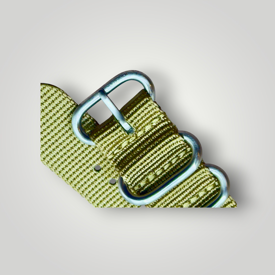 ZULUDIVER | 1973 British Military Nylon Watch Strap – Zulu - Khaki / Olive Green / Classic Bond