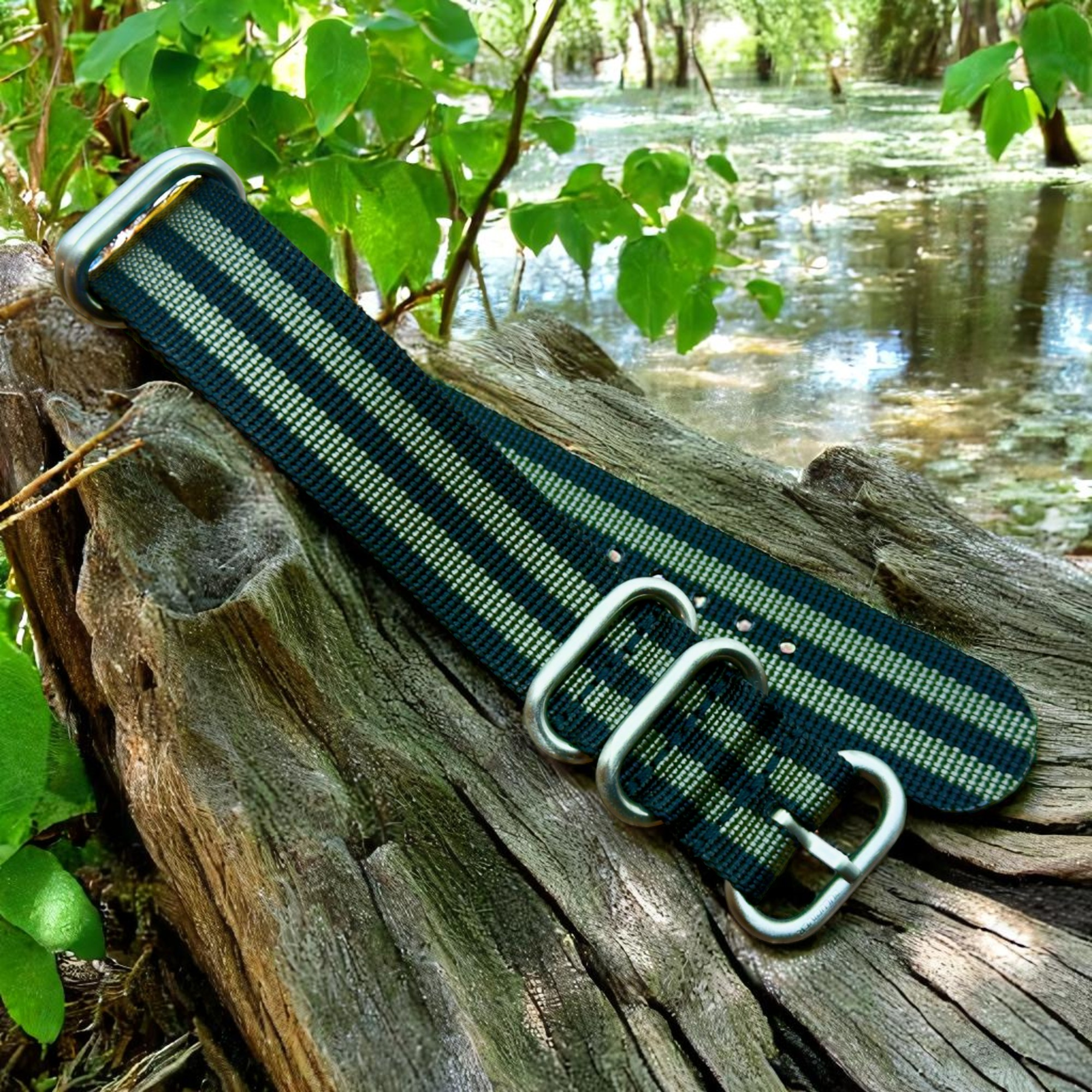 ZULUDIVER | 1973 British Military Nylon Watch Strap – Zulu - Khaki / Olive Green / Classic Bond