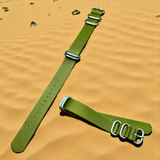 ZULUDIVER | 1973 British Military Nylon Watch Strap – Zulu - Khaki / Olive Green / Classic Bond