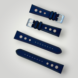 ZULUDIVER Mayday Anchor Sailcloth Divers Watch Strap — PoseidonBlue-Crimson or Poseidon Blue-Sunset