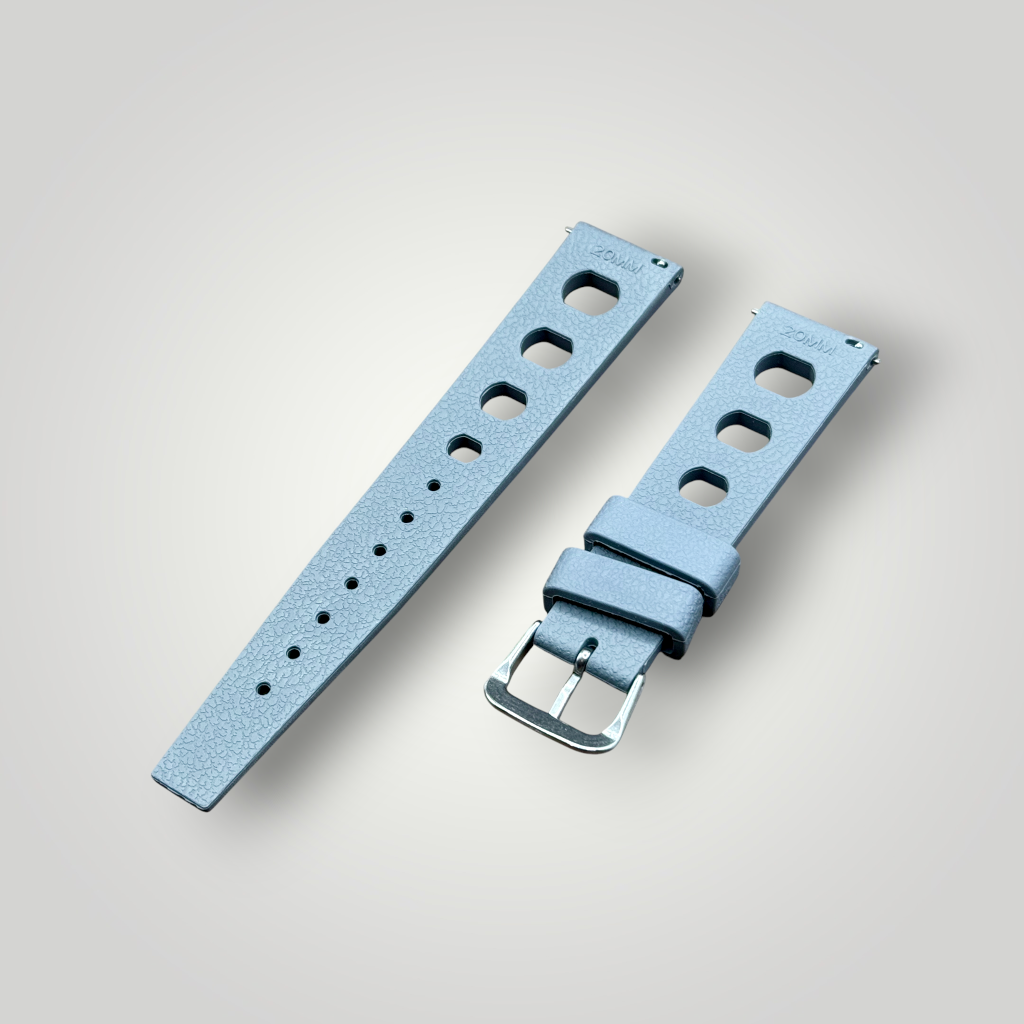 ZULUDIVER | Tropical Regis FKM Rubber Watch Strap - Grey