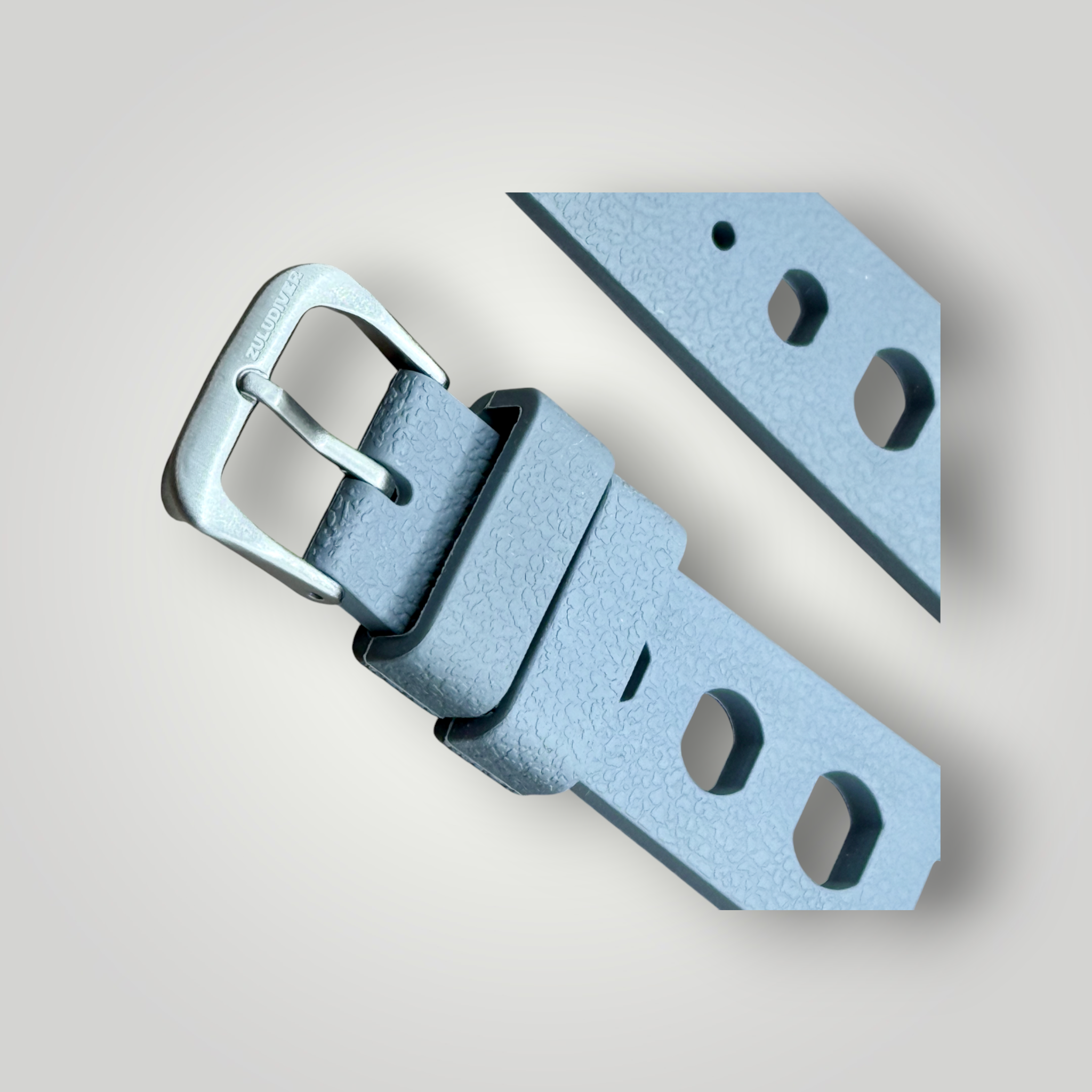 ZULUDIVER | Tropical Regis FKM Rubber Watch Strap - Grey