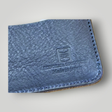 IKENOHATA GINKAWATEN 池之端銀革店｜Cramp クランプ｜イタリアンシュリンクレザー ダブルフラップ二つ折りウォレット｜ブルー