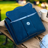 IKENOHATA GINKAWATEN 池之端銀革店 Cramp Pueblo Slim Wallet | NAVY