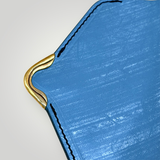 IKENOHATA GINKAWATEN 池之端銀革店 | Cramp UK Bridle Leather Compact Wallet with Front Hardware | TEAL