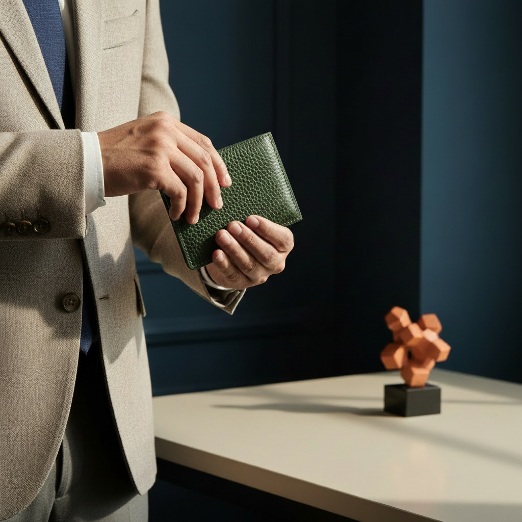 Cramp Doraro Italian Embossed Leather Garcon Slim Wallet — Effortless Access & Large Capacity — 8.5×9.5×2.0cm