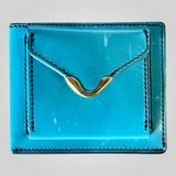 Cramp UK Bridle Leather Compact Wallet — Brass Front Accent — 10×7×3cm, Bourbon